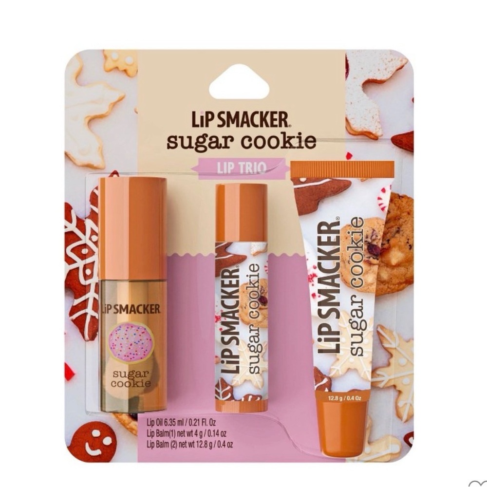 Lip Smacker Sugar Cookie Lip Trio Set Lip Oil & 2 Balms New Sealed‎